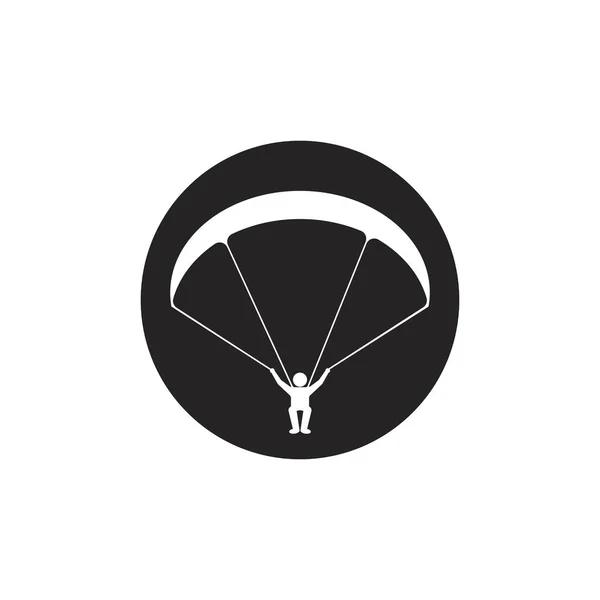 Icono Paracaidismo Parapente Diseño Símbolo Ilustración Vectorial — Archivo Imágenes Vectoriales