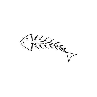 balık kemiği logo vektör çizim şablonu.