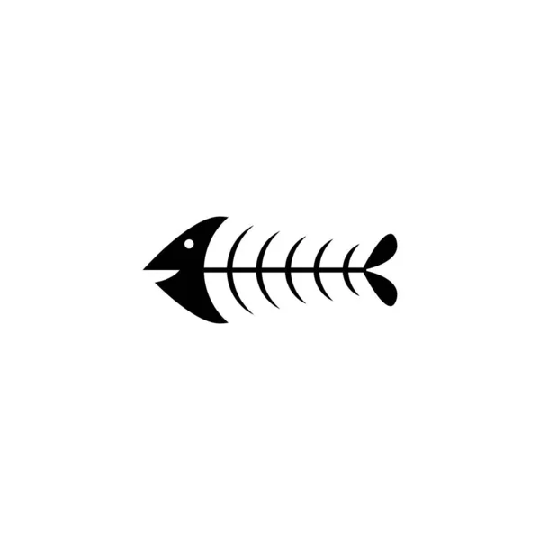 Plantilla Diseño Ilustración Vector Logotipo Espina Pescado — Archivo Imágenes Vectoriales