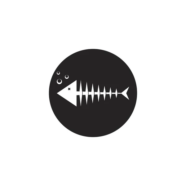 Fischgräten Logo Vektor Illustration Design Vorlage — Stockvektor