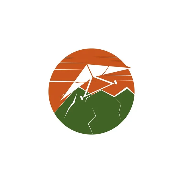Modello Logo Illustrazione Vettoriale Icona Deltaplano — Vettoriale Stock