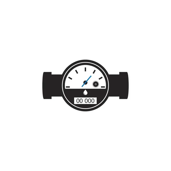 Wasserzähler Symbol Vektor Illustration Logo Vorlage — Stockvektor