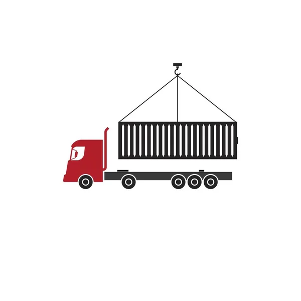 Kontener Ciężarówka Ikona Wektor Ilustracja Wzór Projekt — Wektor stockowy