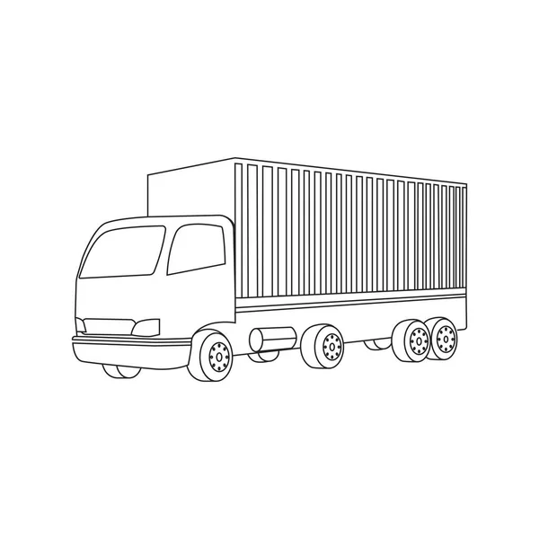 Container Lastbil Ikon Vektor Illustration Mall Design — Stock vektor