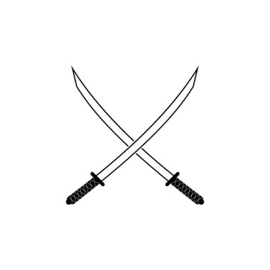 Katana kılıç ikonu vektör illüstrasyon sembolü tasarımı