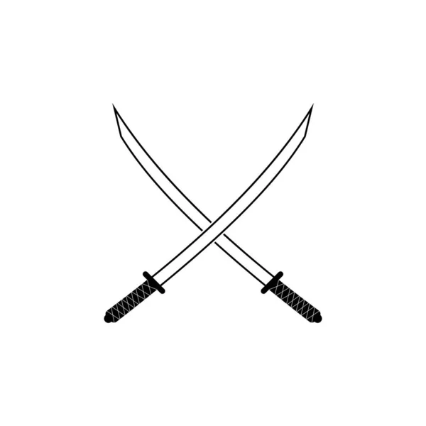 Katana Espada Icono Vector Ilustración Símbolo Diseño — Archivo Imágenes Vectoriales
