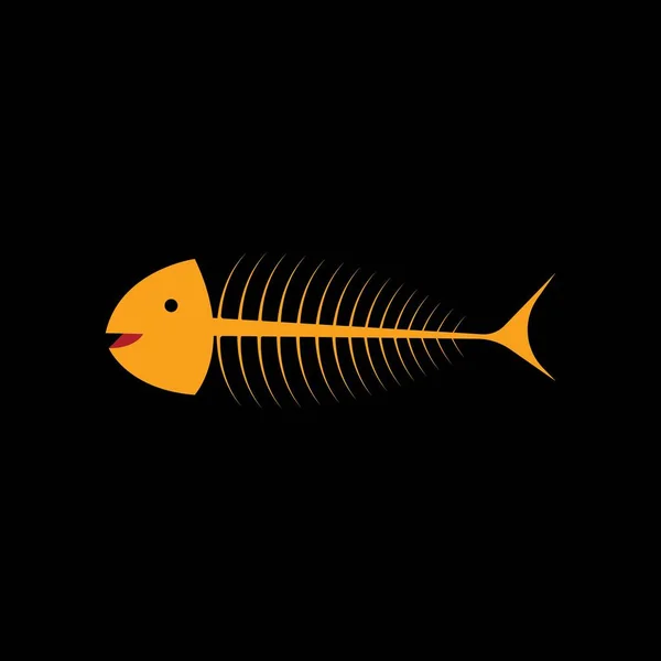 Plantilla Diseño Ilustración Vector Fondo Logotipo Espina Pescado — Archivo Imágenes Vectoriales