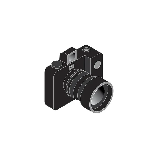Kamera Simgesi Vektör Illüstrasyon Logo Tasarımı — Stok Vektör