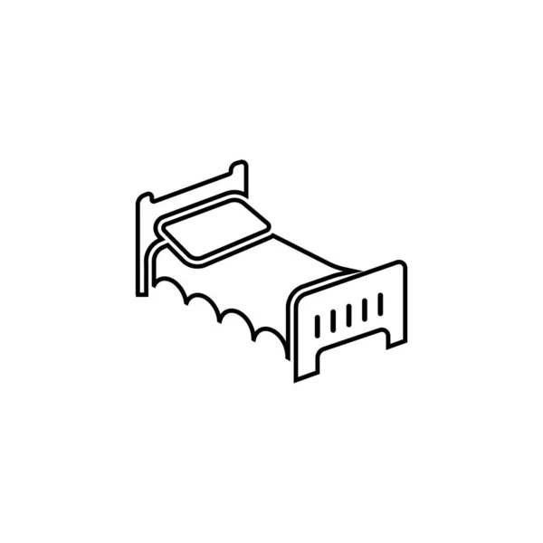 Cama Ícone Vetor Ilustração Design Simples —  Vetores de Stock