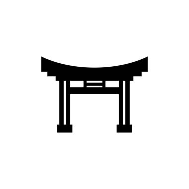 Torii Kapı simgesi, Japon medeniyetinin sembolü, vektör çizim şablonu