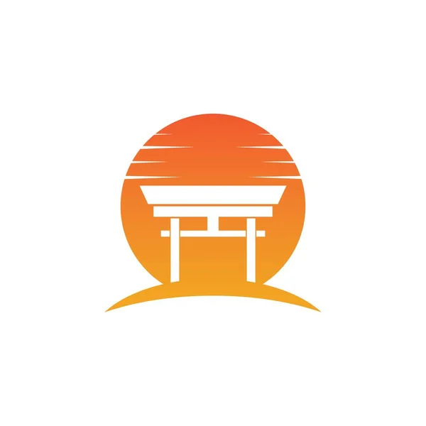 Torii Gate Icon Symbol Japanese Civilization Vector Illustration Design Template — Stock Vector