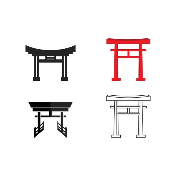 Иконка Тори Гейт Символ Японской Цивилизации Шаблон Векторной Иллюстрации — стоковый вектор