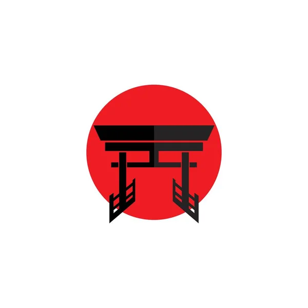 Torii Gate Icon Symbol Japanese Civilization Vector Illustration Design Template — Stock Vector