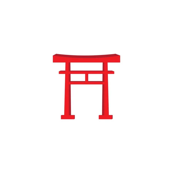 Иконка Тори Гейт Символ Японской Цивилизации Шаблон Векторной Иллюстрации — стоковый вектор