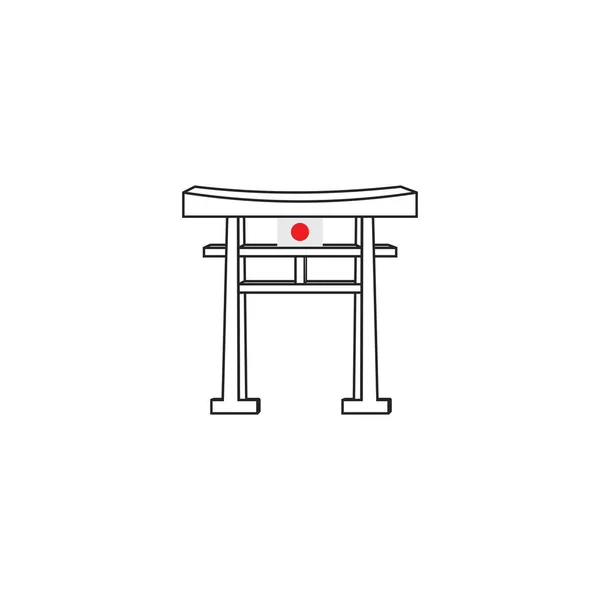 Torii Gate Ikon Japán Civilizáció Szimbóluma Vektor Illusztráció Design Sablon — Stock Vector