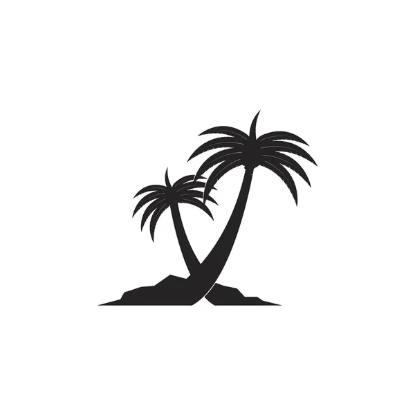 Palmera Verano Logo Plantilla Vector Ilustración — Vector de stock