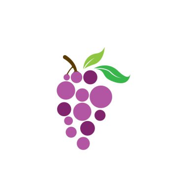 Yaprak logosu şablon tasarımlı üzüm