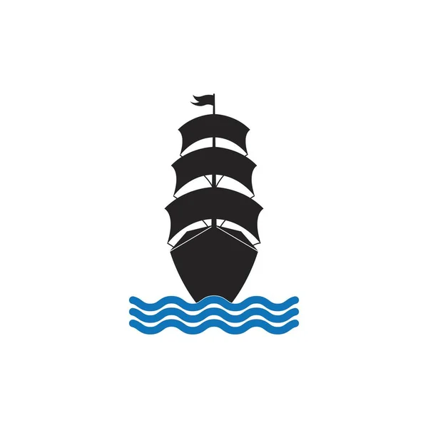 Diseño Símbolo Ilustración Vector Icono Barco Vela — Vector de stock