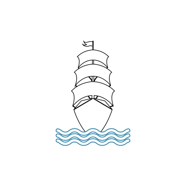 帆船アイコンベクトルイラストシンボルデザイン — ストックベクタ