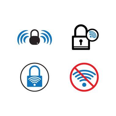 Wi-Fi sinyal ikonu vektör illüstrasyon tasarımına kilitlendi