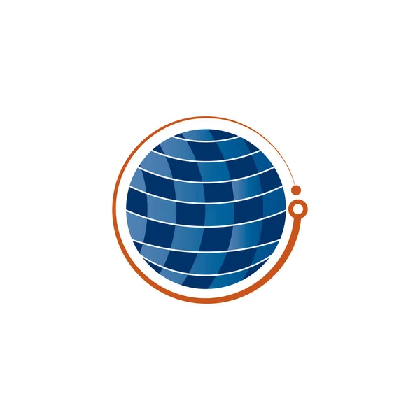 Tecnología Mundial Logotipo Vector Diseño Plantilla — Vector de stock