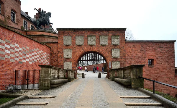 Cracovia Polonia Dicembre 2018 Ingresso Castello Reale Wawel Kanonichi Street — Foto Stock