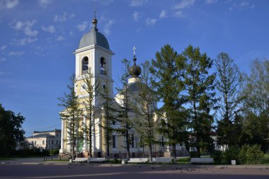 Assumption Cathedral early 19th century in summer, Myshkin, Yaroslavl region, Russia