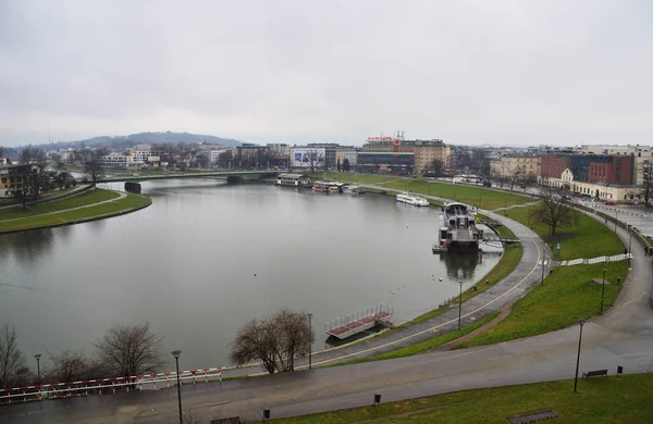 Krakow Poland December 2018 View Vistula River Wawel Royal Castle — ストック写真