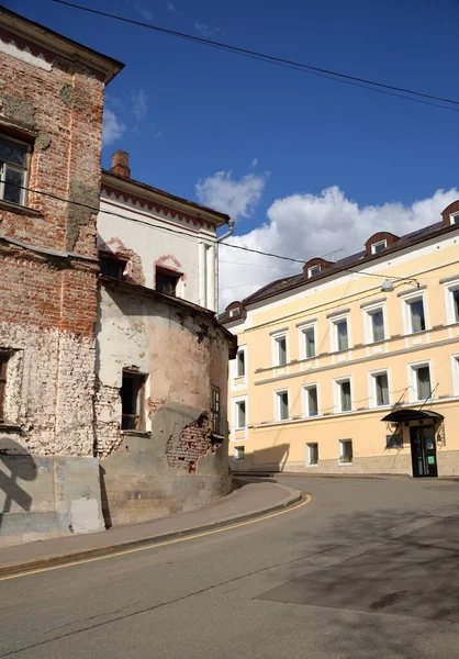 Moskva Rusko Dubna 2021 Starobylé Domy Včetně Jurgensonova Hudebního Tisku — Stock fotografie