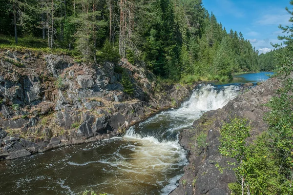 Waterfall Kivach Nature Reserve Karelia Summer Russia — Stock Photo, Image