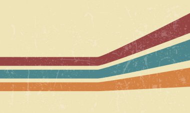 Klasik üç satırlık vintage arka plan şablonu, kirli retro vektör çizimi
