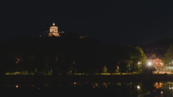 Turin Italy View Church Santa Maria Del Monte Dei Cappuccini — Stock Video