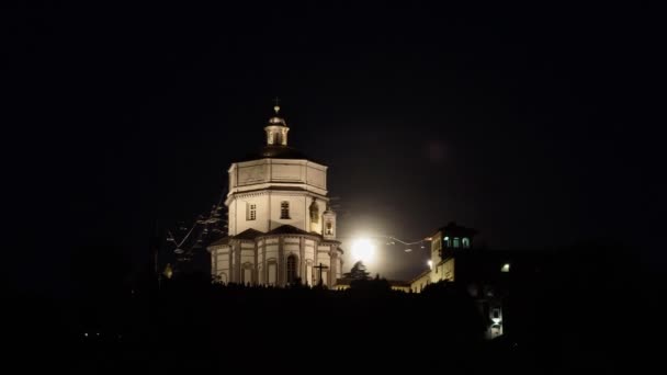 Torino Olaszország Kilátás Templom Santa Maria Del Monte Dei Cappuccini — Stock videók
