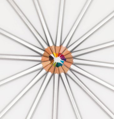 Kalemlerle sanatsal şekil. 