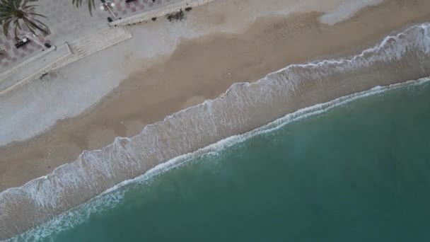 Luchtfoto Van Haven Van Xabia Een Bewolkte Dag Costa Blanca — Stockvideo