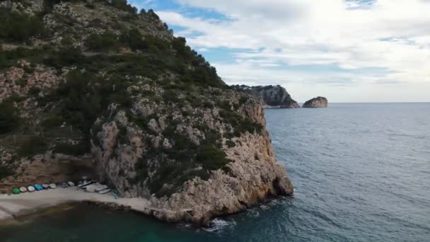 Vistas Aéreas Desde Cala Granadella Javea Alicante — Vídeos de Stock