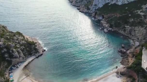 Flygbilder Från Cala Granadella Javea Alicante — Stockvideo