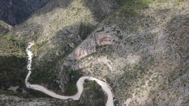 Vista Aérea Barranc Infern Vall Laguart Marina Alta Alicante — Vídeo de Stock