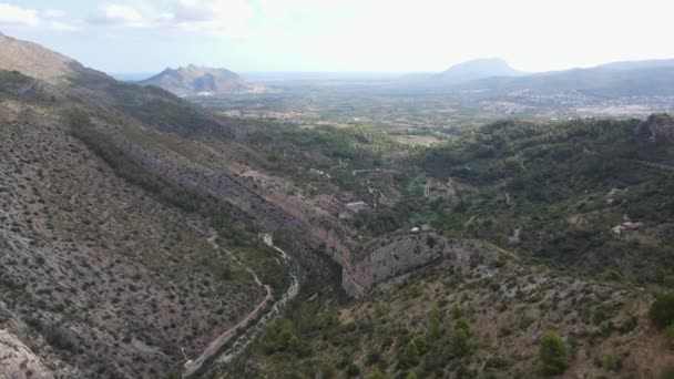 Uitzicht Vanuit Lucht Barranc Infern Vall Laguart Marina Alta Alicante — Stockvideo