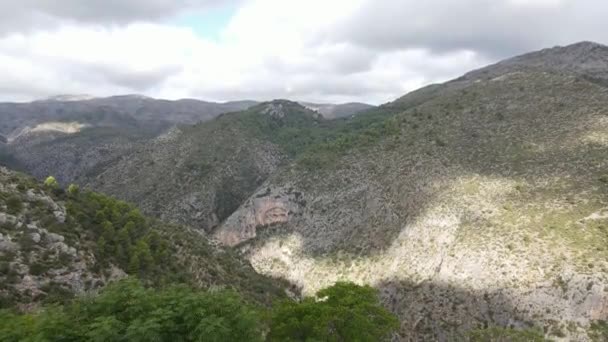 Vistas Aéreas Barranc Infern Vall Laguart Marina Alta Alicante — Vídeo de stock