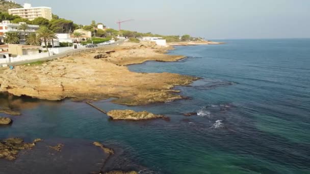 Dia Ensolarado Praia Les Rotes Denia Alicante — Vídeo de Stock