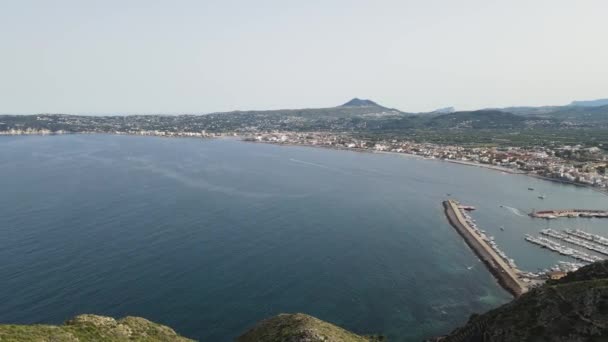 Luchtfoto Uitzicht Vanaf Cap Sant Antoni Javea Alicante Spanje — Stockvideo