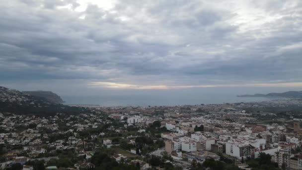 Ein Bewölkter Tag Der Stadt Javea Marina Alta Alicante Spanien — Stockvideo