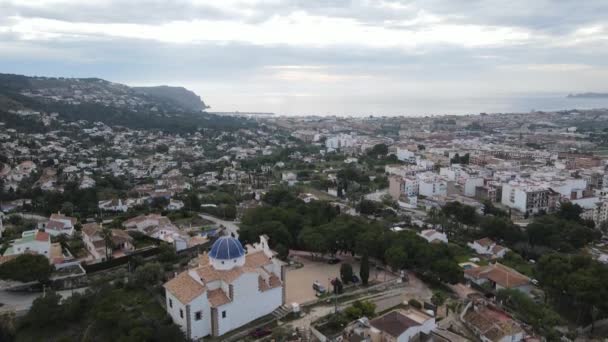 Μια Συννεφιασμένη Μέρα Στην Πόλη Javea Marina Alta Alicante Ισπανία — Αρχείο Βίντεο