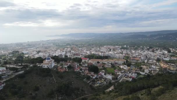 Μια Συννεφιασμένη Μέρα Στην Πόλη Javea Marina Alta Alicante Ισπανία — Αρχείο Βίντεο