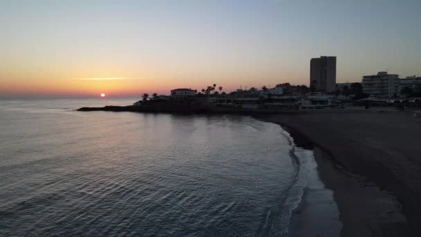 Giornata Inizia Sulla Spiaggia Vedute Aeree Playa Del Arenal Javea — Video Stock