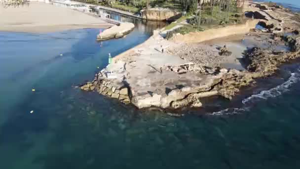 Dia Sol Praia Arenal Vista Aérea Baía Javea — Vídeo de Stock