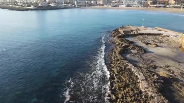 Een Zonnige Dag Het Arenal Beach Luchtfoto Van Baai Van — Stockvideo