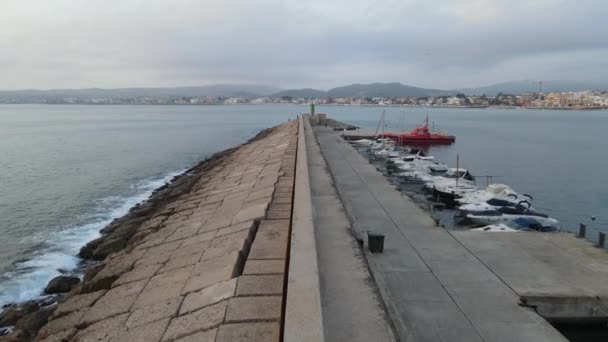 ジャワ港では曇りの日ではありません Javea Port Marina Alta Costa Blanca スペイン — ストック動画