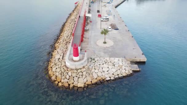 Rémes Napom Van Javea Kikötőben Légi Felvétel Javea Kikötőjéből Marina — Stock videók